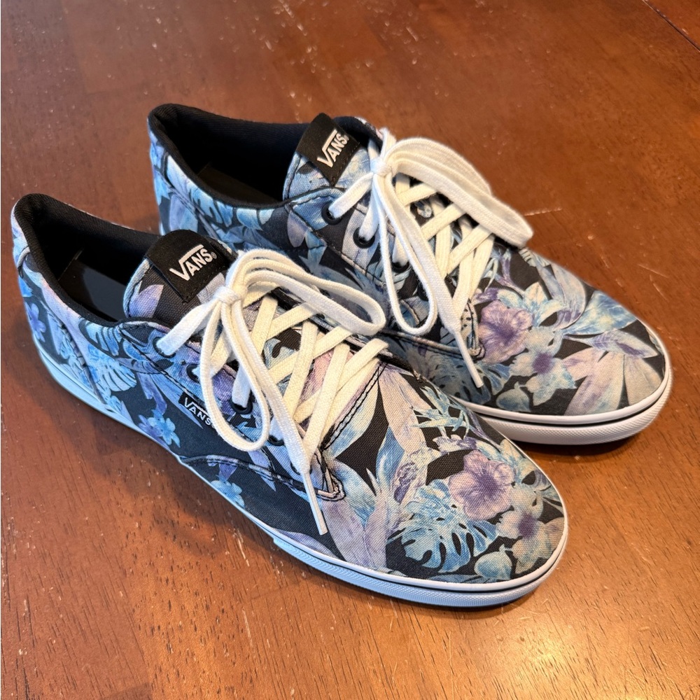 Vans Atwood Low Tropical Floral TC9R W 8.5 M 7.0 Black/Blue/Purple HARD TO FIND